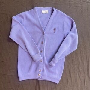 Vintage Lady Pickering Cardigan Small‎ Lavender Knit Tiger Sportswear